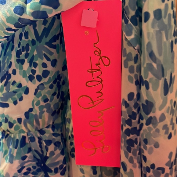 Lilly Pulitzer Motley Coverup style #010433 Turquoise Oasis Shell Me You Love Me - Picture 9 of 12